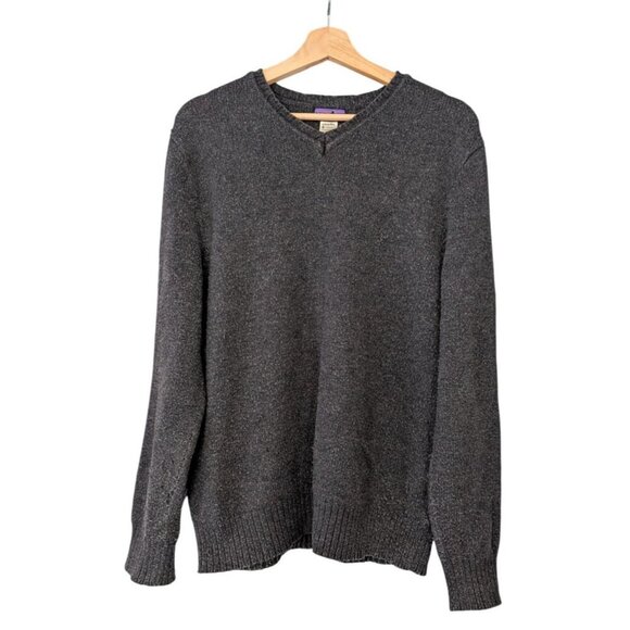 Patagonia 80% Wool Blend Gray Sweater V-Neck Long Sleeve Sweatshirt Mens Size M - Picture 1 of 6